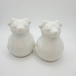 Pig Shape White‎ Stoneware Salt and Pepper Shaker Set with Stopper